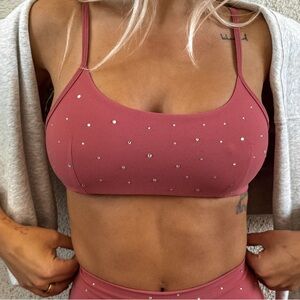 New Pink Agent 84 Buttersoft BAY Sports BRA Sequin Gem Pilates Headband Set